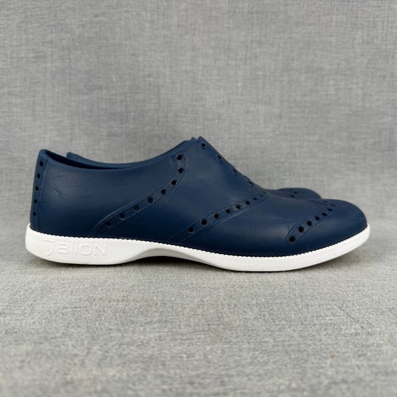 Biion Other - BiiON Oxford Wingtip Golf Shoes Men's Size 10 Navy Blue Spikeless Slip On